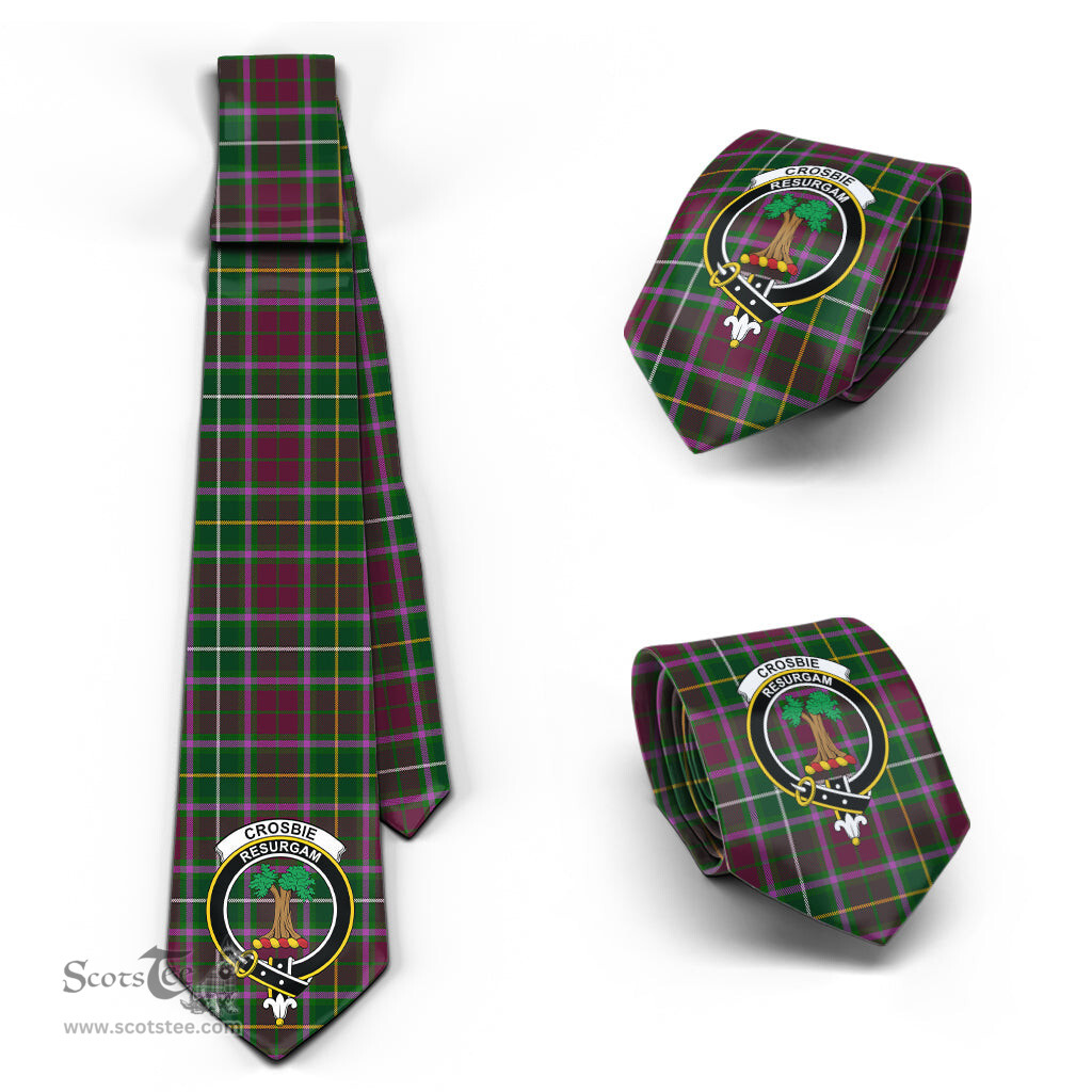 Scottish Crosbie Tartan Tie with Family Crest Tartan Plaid NeckTie Scottish Plaid Tartan Plaid - ScotsTee - scotstee.com