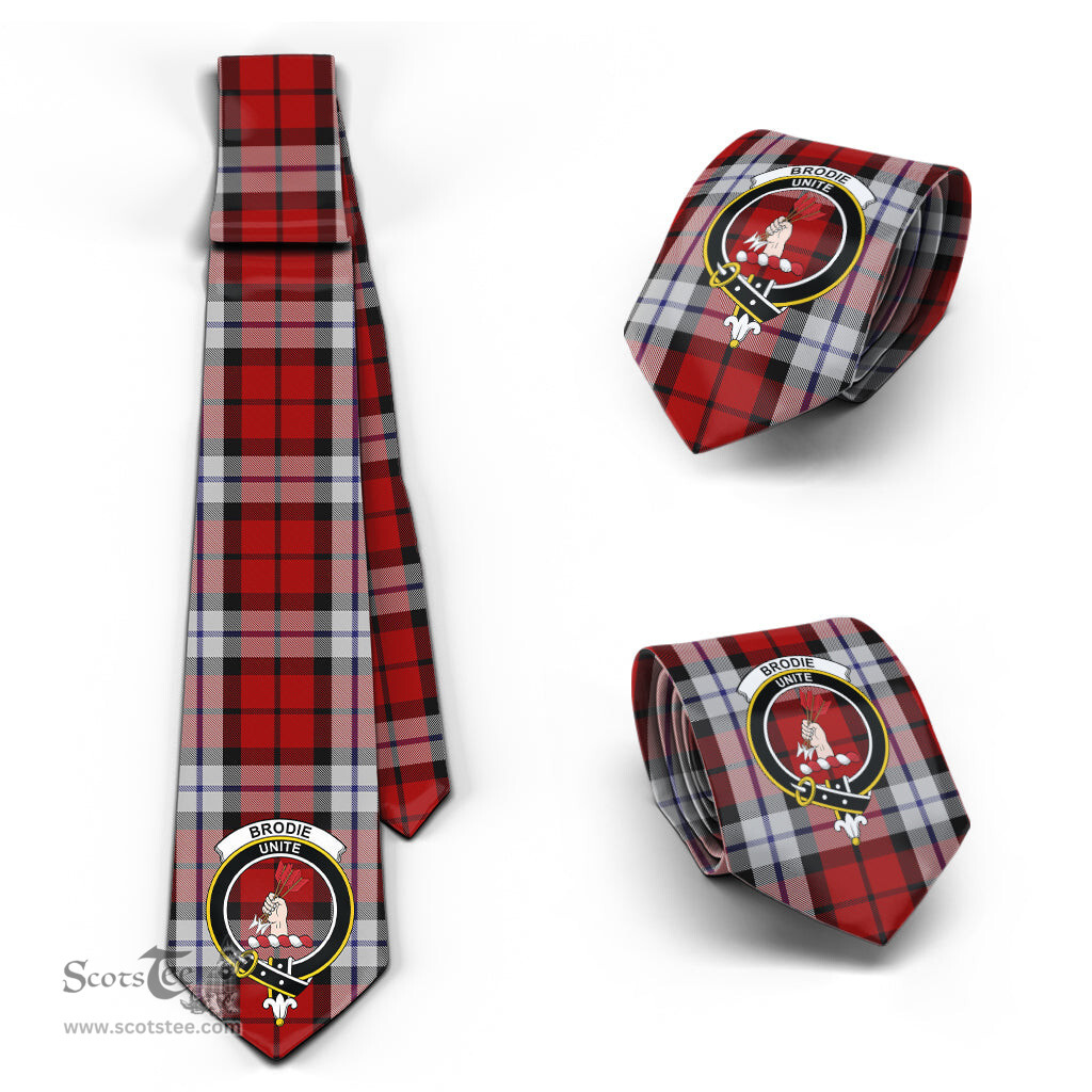 Scottish Brodie Dress Tartan Tie with Family Crest Tartan Plaid NeckTie Scottish Plaid Tartan Plaid - ScotsTee - scotstee.com