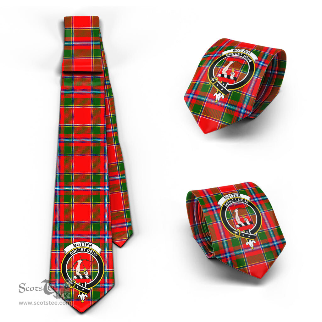 Scottish Butter Tartan Tie with Family Crest Tartan Plaid NeckTie Scottish Plaid Tartan Plaid - ScotsTee - scotstee.com