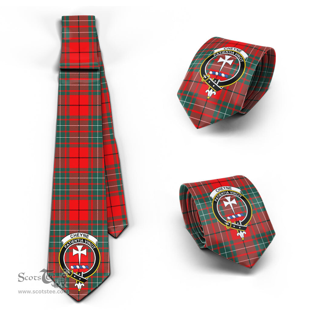 Scottish Cheyne Tartan Tie with Family Crest Tartan Plaid NeckTie Scottish Plaid Tartan Plaid - ScotsTee - scotstee.com