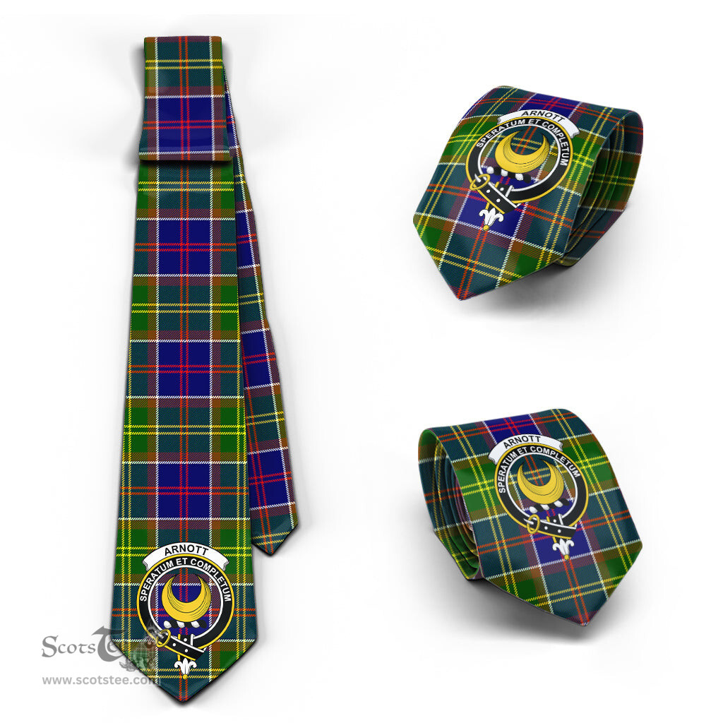 Scottish Arnott Tartan Tie with Family Crest Tartan Plaid NeckTie Scottish Plaid Tartan Plaid - ScotsTee - scotstee.com