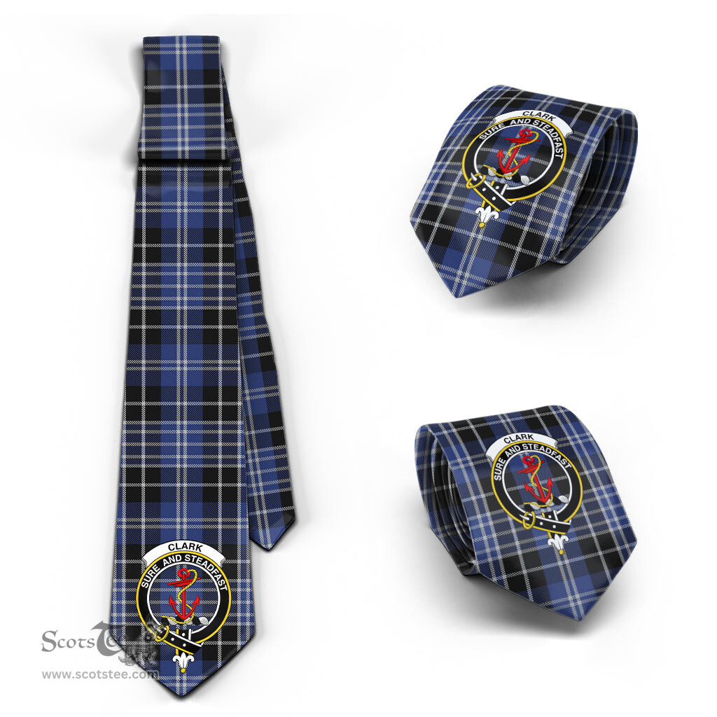 Scottish Clark Tartan Tie with Family Crest Tartan Plaid NeckTie Scottish Plaid Tartan Plaid - ScotsTee - scotstee.com
