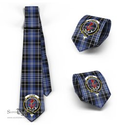 Scottish Clark Tartan Tie with Family Crest Tartan Plaid NeckTie Scottish Plaid Tartan Plaid - ScotsTee - scotstee.com