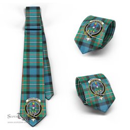 Scottish Ferguson Ancient Tartan Tie with Family Crest Tartan Plaid NeckTie Scottish Plaid Tartan Plaid - ScotsTee - scotstee.com