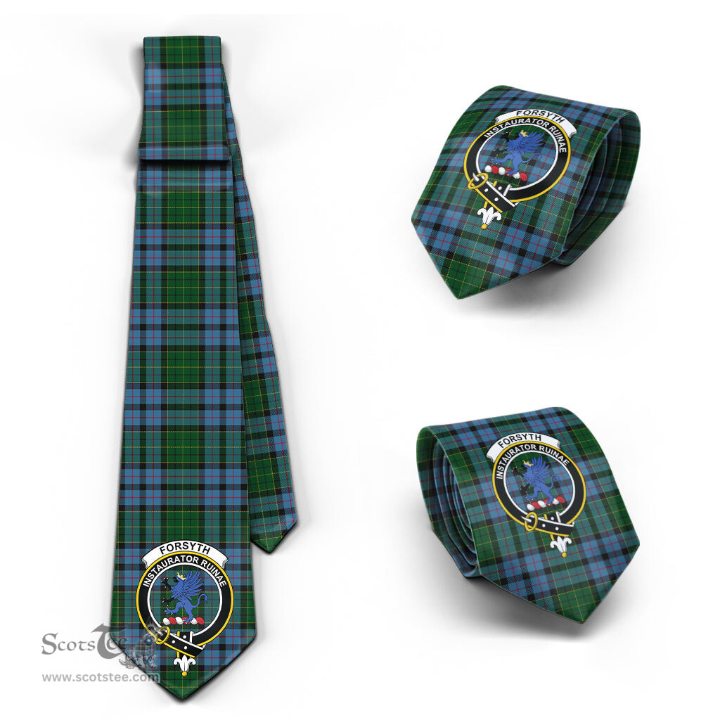 Scottish Forsyth Tartan Tie with Family Crest Tartan Plaid NeckTie Scottish Plaid Tartan Plaid - ScotsTee - scotstee.com