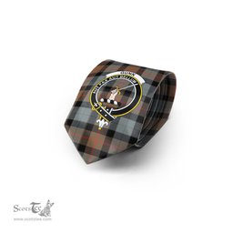 Scottish Gunn Weathered Tartan Tie with Family Crest Tartan Plaid NeckTie Scottish Plaid Tartan Plaid - ScotsTee - scotstee.com