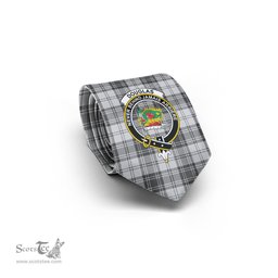 Scottish Douglas Grey Modern Tartan Tie with Family Crest Tartan Plaid NeckTie Scottish Plaid Tartan Plaid - ScotsTee - scotstee.com
