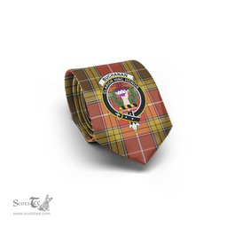 Scottish Buchanan Old Set Weathered Tartan Tie with Family Crest Tartan Plaid NeckTie Scottish Plaid Tartan Plaid - ScotsTee - scotstee.com