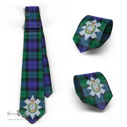Scottish Black Watch Modern Tartan Tie with Family Crest Tartan Plaid NeckTie Scottish Plaid Tartan Plaid - ScotsTee - scotstee.com