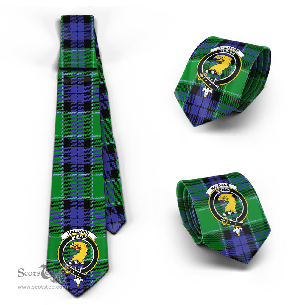 Scottish Haldane Tartan Tie with Family Crest Tartan Plaid NeckTie Scottish Plaid Tartan Plaid - ScotsTee - scotstee.com