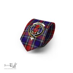 Scottish Clark Red Tartan Tie with Family Crest Tartan Plaid NeckTie Scottish Plaid Tartan Plaid - ScotsTee - scotstee.com