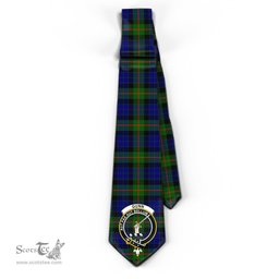 Scottish Gunn Modern Tartan Tie with Family Crest Tartan Plaid NeckTie Scottish Plaid Tartan Plaid - ScotsTee - scotstee.com