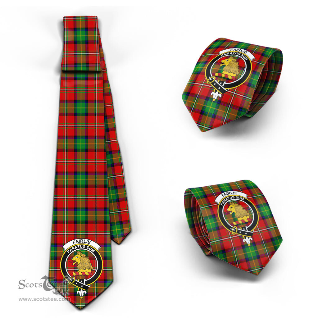 Scottish Fairlie Modern Tartan Tie with Family Crest Tartan Plaid NeckTie Scottish Plaid Tartan Plaid - ScotsTee - scotstee.com