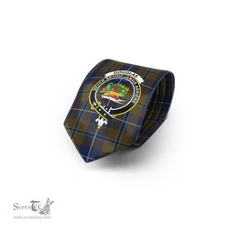 Scottish Douglas Brown Tartan Tie with Family Crest Tartan Plaid NeckTie Scottish Plaid Tartan Plaid - ScotsTee - scotstee.com