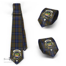 Scottish Douglas Brown Tartan Tie with Family Crest Tartan Plaid NeckTie Scottish Plaid Tartan Plaid - ScotsTee - scotstee.com