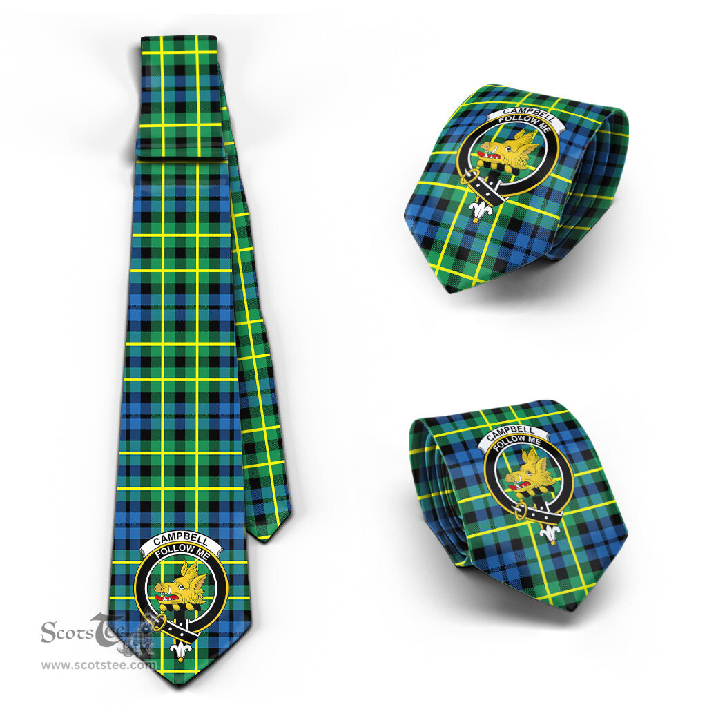 Scottish Campbell of Breadalbane Ancient Tartan Tie with Family Crest Tartan Plaid NeckTie Scottish Plaid Tartan Plaid - ScotsTee - scotstee.com