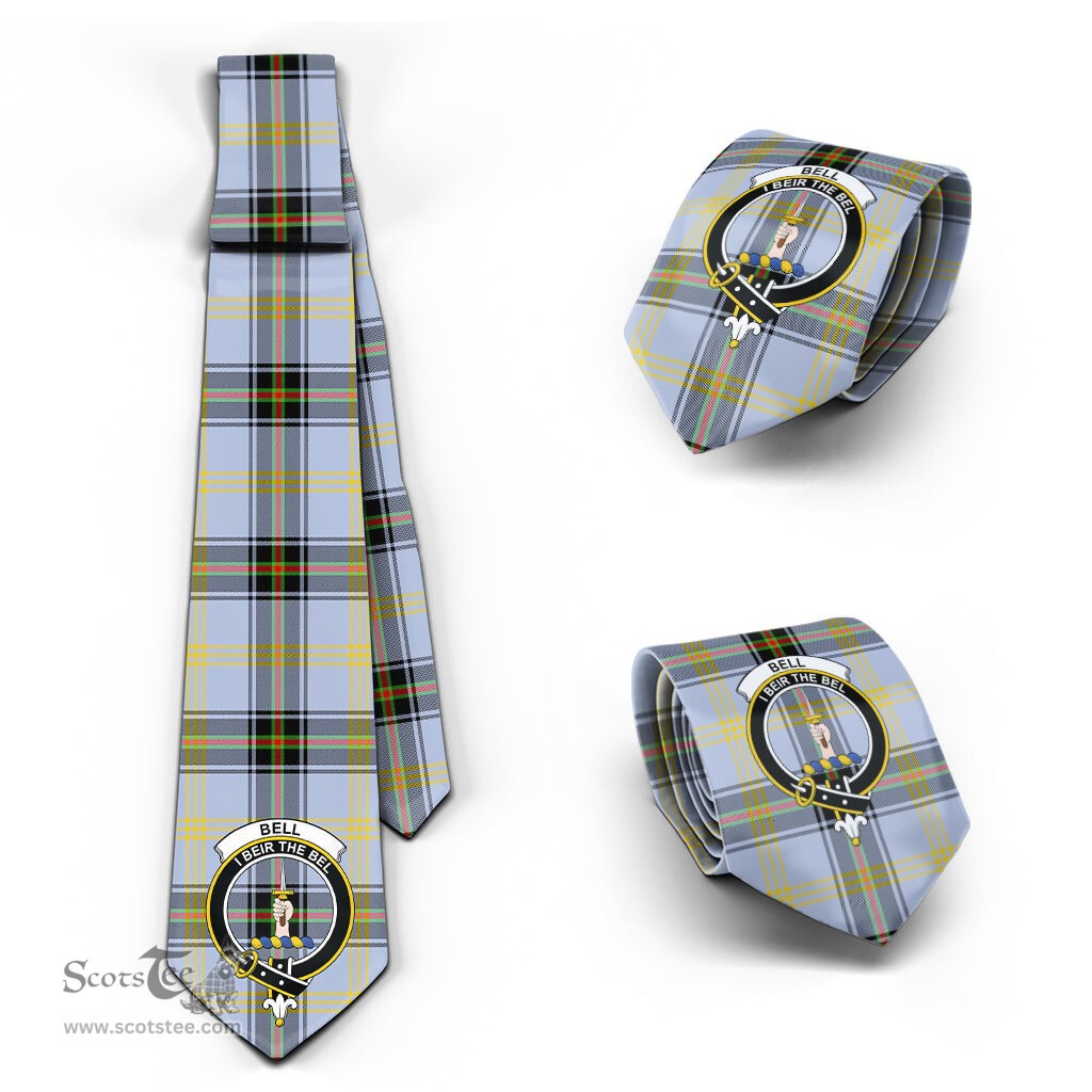 Scottish Bell Tartan Tie with Family Crest Tartan Plaid NeckTie Scottish Plaid Tartan Plaid - ScotsTee - scotstee.com