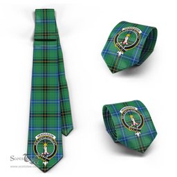 Scottish Henderson Ancient Tartan Tie with Family Crest Tartan Plaid NeckTie Scottish Plaid Tartan Plaid - ScotsTee - scotstee.com