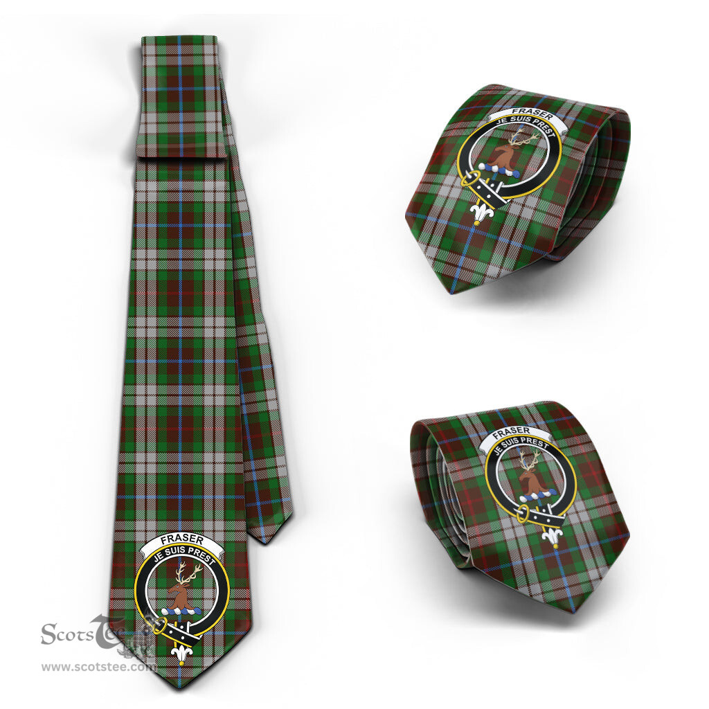 Scottish Fraser Hunting Dress Tartan Tie with Family Crest Tartan Plaid NeckTie Scottish Plaid Tartan Plaid - ScotsTee - scotstee.com