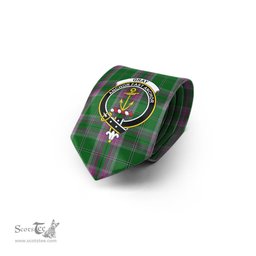 Scottish Gray Hunting Tartan Tie with Family Crest Tartan Plaid NeckTie Scottish Plaid Tartan Plaid - ScotsTee - scotstee.com