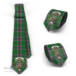 Scottish Gray Hunting Tartan Tie with Family Crest Tartan Plaid NeckTie Scottish Plaid Tartan Plaid - ScotsTee - scotstee.com