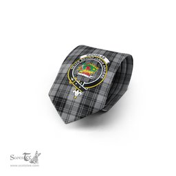 Scottish Douglas Grey Tartan Tie with Family Crest Tartan Plaid NeckTie Scottish Plaid Tartan Plaid - ScotsTee - scotstee.com