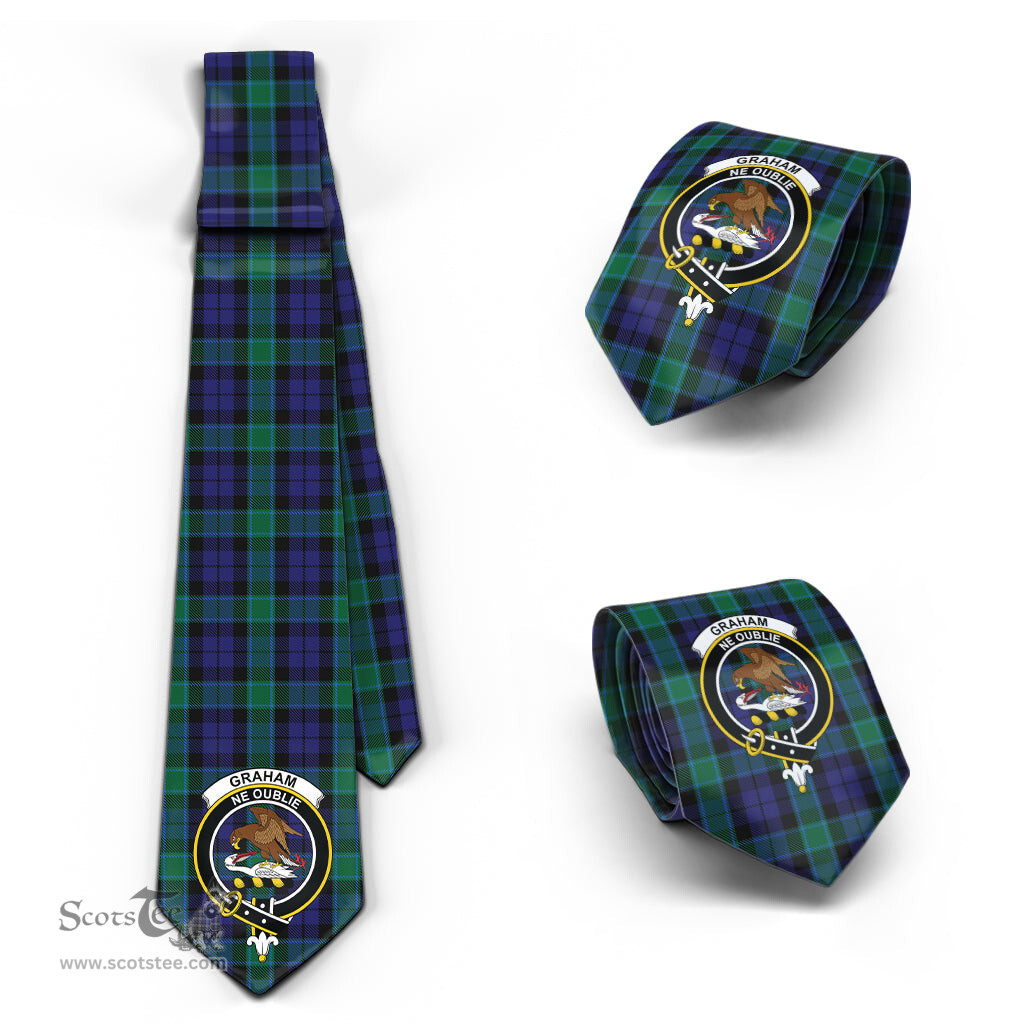 Scottish Graham of Menteith Tartan Tie with Family Crest Tartan Plaid NeckTie Scottish Plaid Tartan Plaid - ScotsTee - scotstee.com