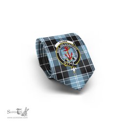 Scottish Clark Ancient Tartan Tie with Family Crest Tartan Plaid NeckTie Scottish Plaid Tartan Plaid - ScotsTee - scotstee.com