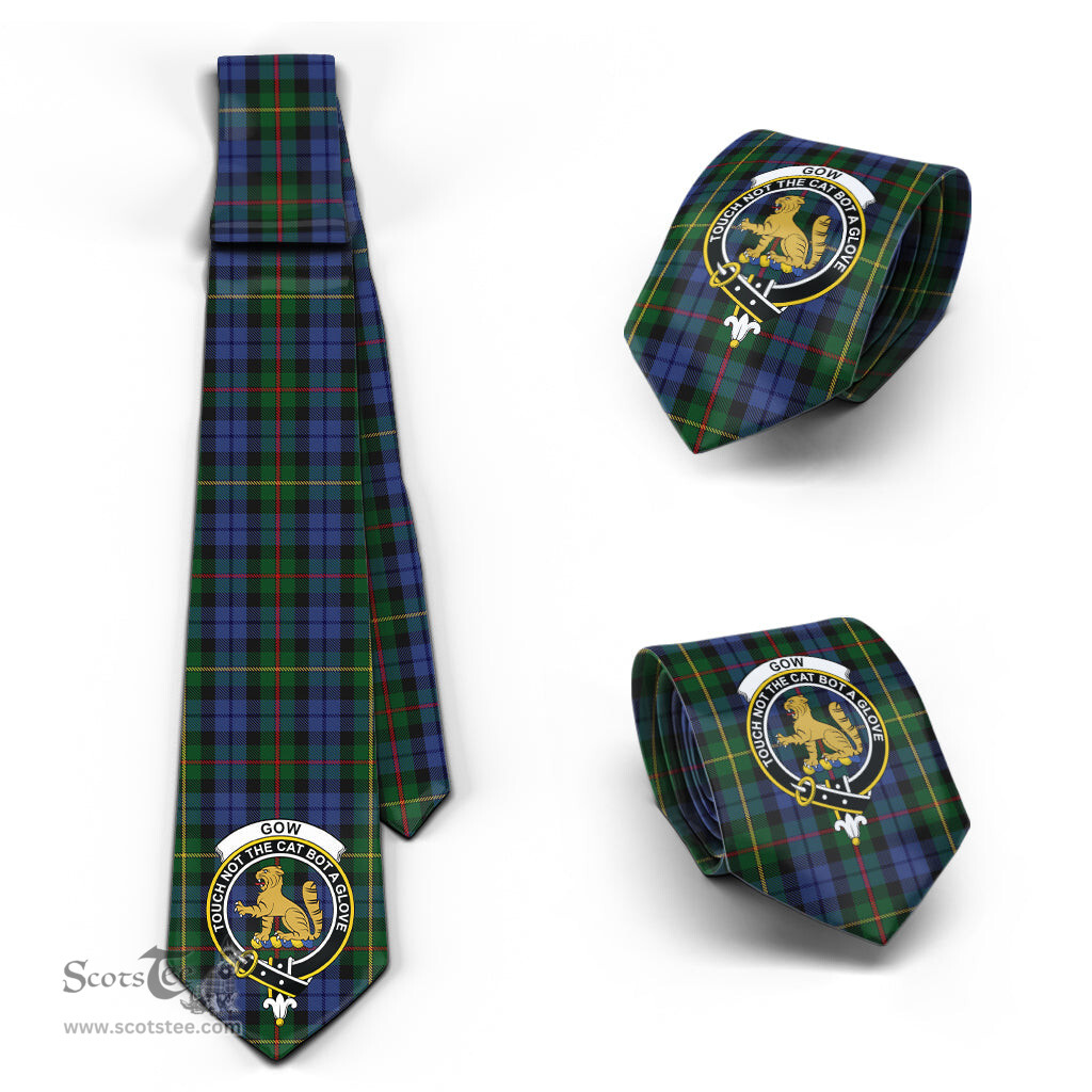 Scottish Gow Hunting Tartan Tie with Family Crest Tartan Plaid NeckTie Scottish Plaid Tartan Plaid - ScotsTee - scotstee.com