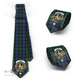 Scottish Gow Hunting Tartan Tie with Family Crest Tartan Plaid NeckTie Scottish Plaid Tartan Plaid - ScotsTee - scotstee.com