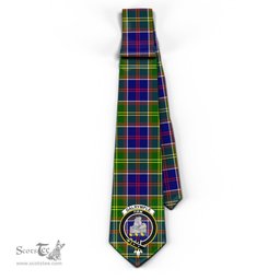 Scottish Dalrymple Tartan Tie with Family Crest Tartan Plaid NeckTie Scottish Plaid Tartan Plaid - ScotsTee - scotstee.com