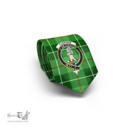 Scottish Clephan Tartan Tie with Family Crest Tartan Plaid NeckTie Scottish Plaid Tartan Plaid - ScotsTee - scotstee.com