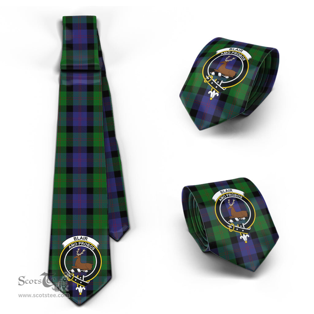 Scottish Blair Tartan Tie with Family Crest Tartan Plaid NeckTie Scottish Plaid Tartan Plaid - ScotsTee - scotstee.com