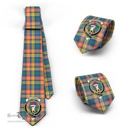 Scottish Buchanan Ancient Tartan Tie with Family Crest Tartan Plaid NeckTie Scottish Plaid Tartan Plaid - ScotsTee - scotstee.com