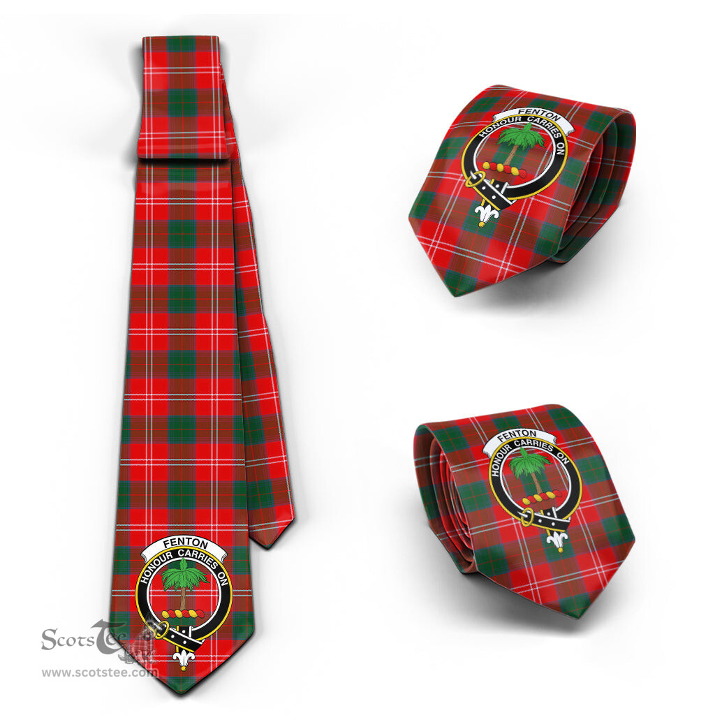 Scottish Fenton Tartan Tie with Family Crest Tartan Plaid NeckTie Scottish Plaid Tartan Plaid - ScotsTee - scotstee.com