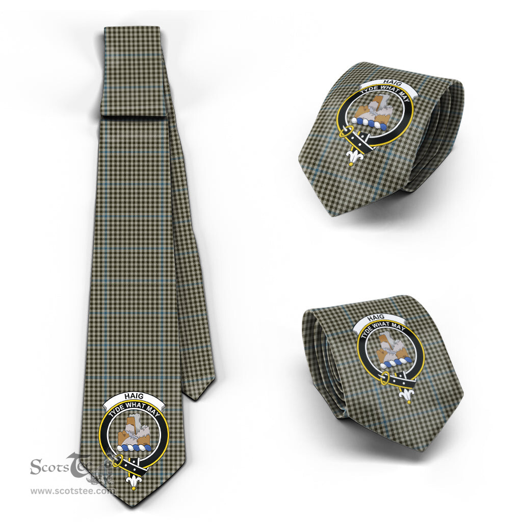 Scottish Haig Tartan Tie with Family Crest Tartan Plaid NeckTie Scottish Plaid Tartan Plaid - ScotsTee - scotstee.com