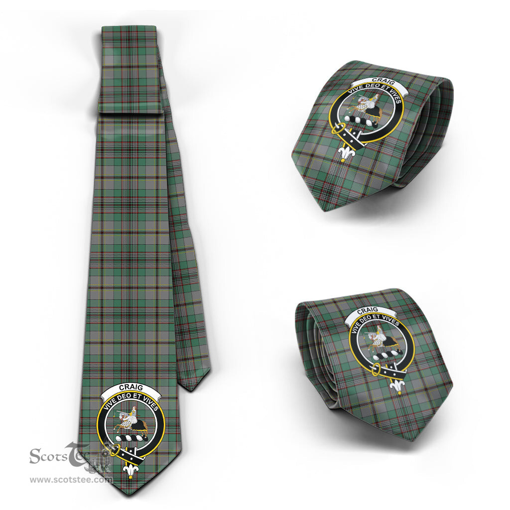 Scottish Craig Tartan Tie with Family Crest Tartan Plaid NeckTie Scottish Plaid Tartan Plaid - ScotsTee - scotstee.com