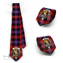 Scottish Broun Modern Tartan Tie with Family Crest Tartan Plaid NeckTie Scottish Plaid Tartan Plaid - ScotsTee - scotstee.com