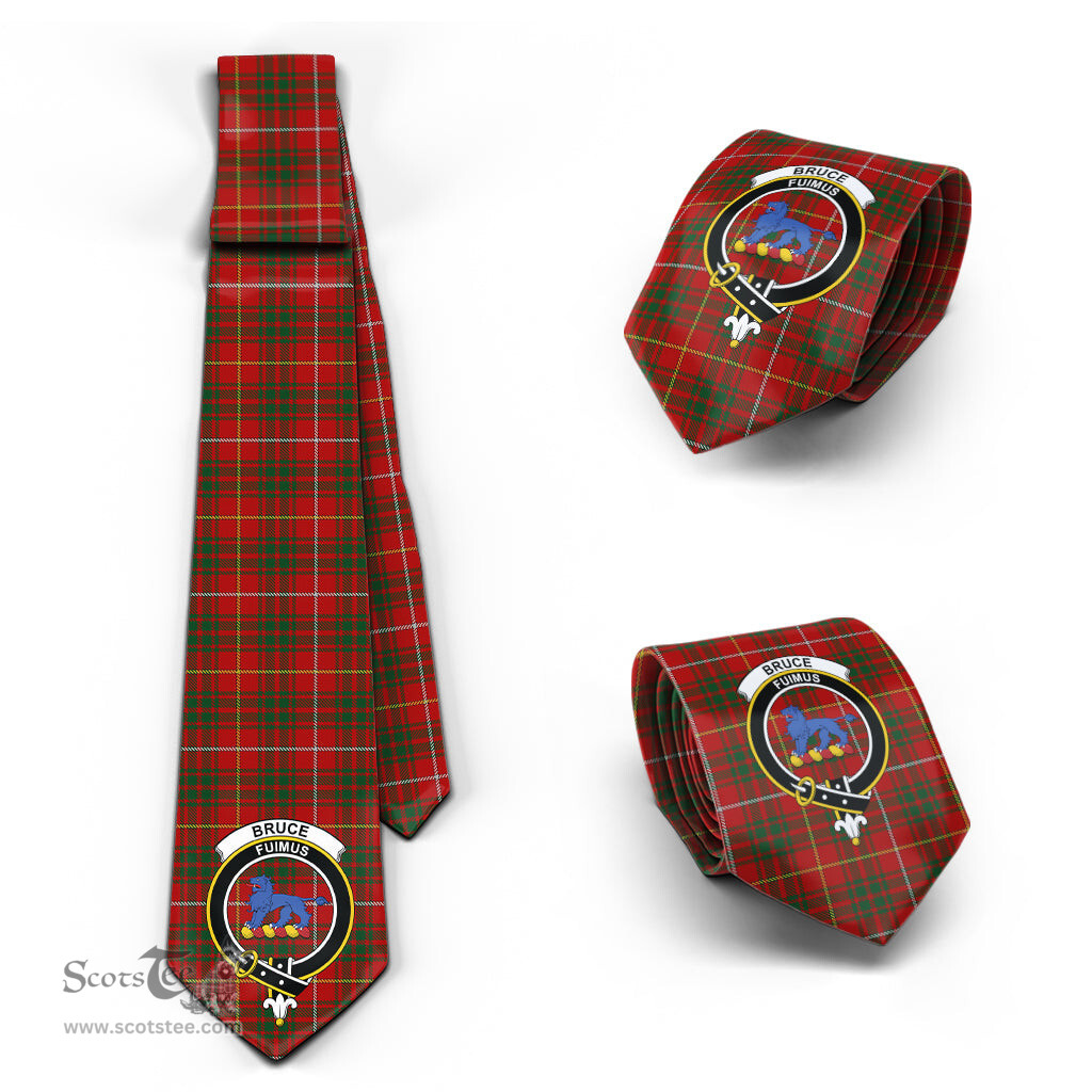 Scottish Bruce Tartan Tie with Family Crest Tartan Plaid NeckTie Scottish Plaid Tartan Plaid - ScotsTee - scotstee.com