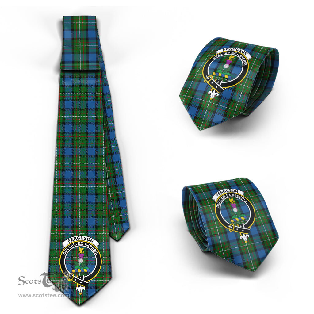Scottish Ferguson of Atholl Tartan Tie with Family Crest Tartan Plaid NeckTie Scottish Plaid Tartan Plaid - ScotsTee - scotstee.com