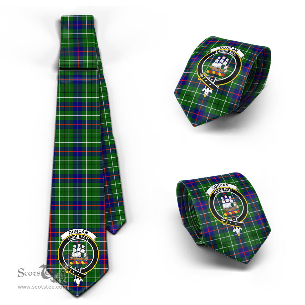 Scottish Duncan Modern Tartan Tie with Family Crest Tartan Plaid NeckTie Scottish Plaid Tartan Plaid - ScotsTee - scotstee.com