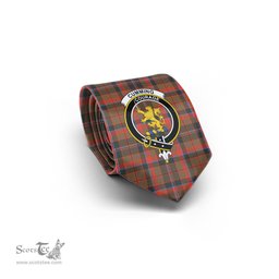 Scottish Cumming Hunting Weathered Tartan Tie with Family Crest Tartan Plaid NeckTie Scottish Plaid Tartan Plaid - ScotsTee - scotstee.com