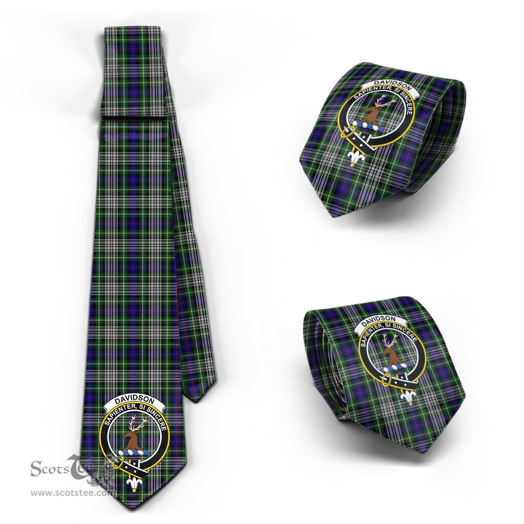 Scottish Davidson of Tulloch Dress Tartan Tie with Family Crest Tartan Plaid NeckTie Scottish Plaid Tartan Plaid - ScotsTee - scotstee.com