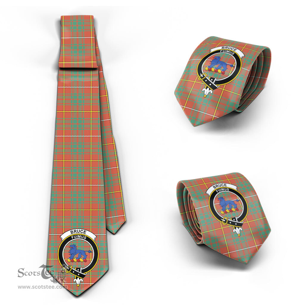 Scottish Bruce Ancient Tartan Tie with Family Crest Tartan Plaid NeckTie Scottish Plaid Tartan Plaid - ScotsTee - scotstee.com