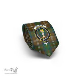 Scottish Chisholm Hunting Tartan Tie with Family Crest Tartan Plaid NeckTie Scottish Plaid Tartan Plaid - ScotsTee - scotstee.com