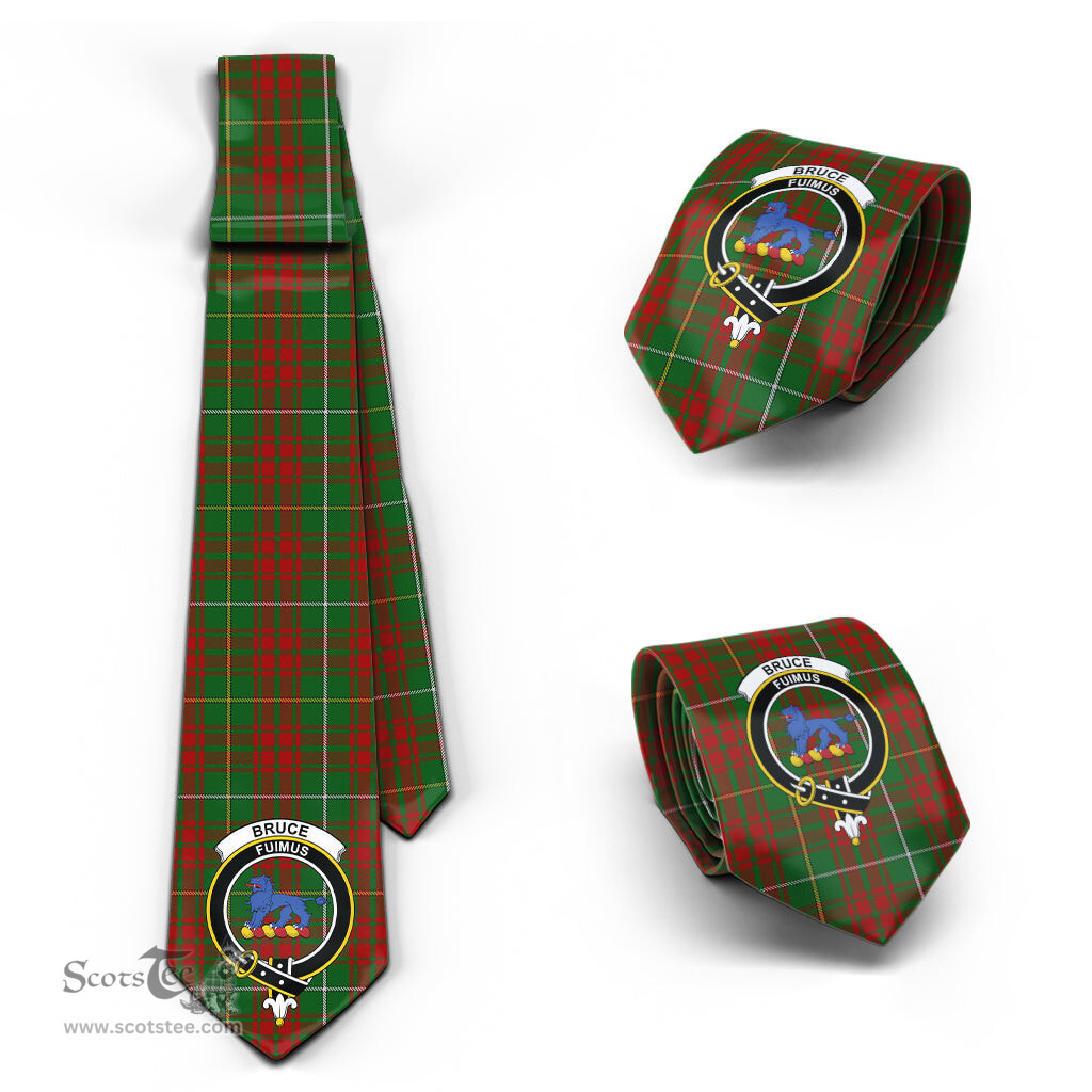 Scottish Bruce Hunting Tartan Tie with Family Crest Tartan Plaid NeckTie Scottish Plaid Tartan Plaid - ScotsTee - scotstee.com