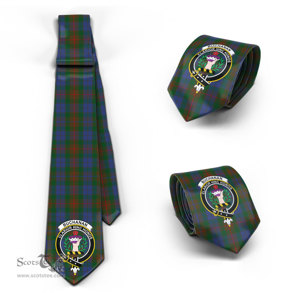 Scottish Buchanan Hunting Tartan Tie with Family Crest Tartan Plaid NeckTie Scottish Plaid Tartan Plaid - ScotsTee - scotstee.com