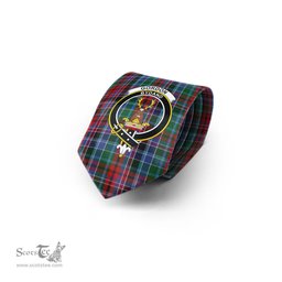 Scottish Gordon Red Tartan Tie with Family Crest Tartan Plaid NeckTie Scottish Plaid Tartan Plaid - ScotsTee - scotstee.com
