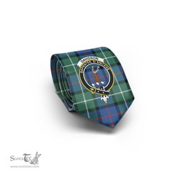 Scottish Davidson of Tulloch Tartan Tie with Family Crest Tartan Plaid NeckTie Scottish Plaid Tartan Plaid - ScotsTee - scotstee.com