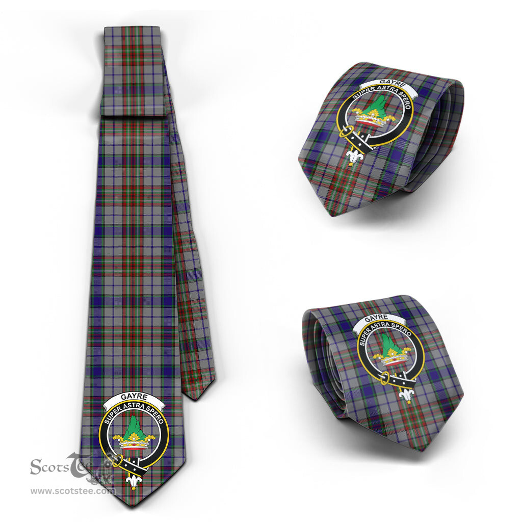 Scottish Gayre Hunting Tartan Tie with Family Crest Tartan Plaid NeckTie Scottish Plaid Tartan Plaid - ScotsTee - scotstee.com